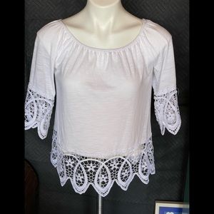 Paper + Tee peasant style blouse sz M